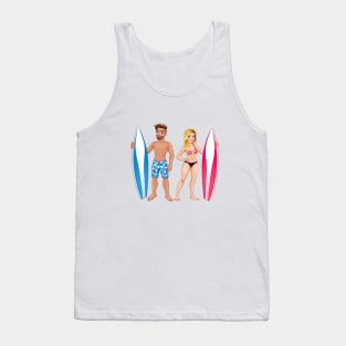 Surfers boy and girl Tank Top